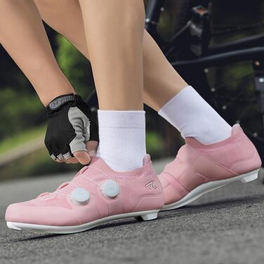 Жіночі велотуфлі для шосейної їзди, сумісні з Peloton Bike, SPD, SPD-SL, Look Delta. Рожевий, 39 EU