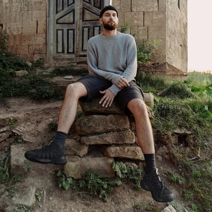 Черевики для хайкінгу FitVille для чоловіків (широкі) - трекінгові, Outdoor, зручні, дихаючі, легкі, чорні (42 EU)