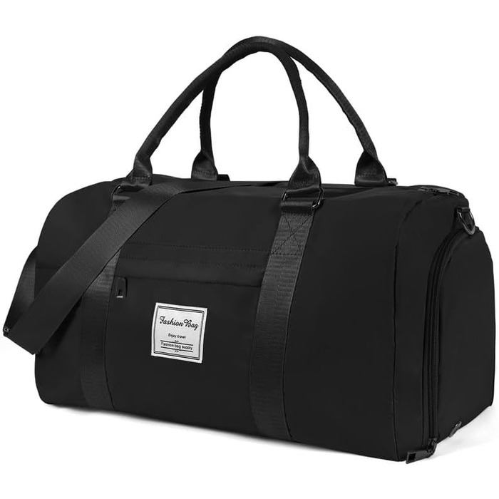 Спортивна сумка Flintronic, дорожня сумка, сумка-мішок з відділенням для взуття та мокрих речей, водонепроникна, для подорожей та спорту, чорна