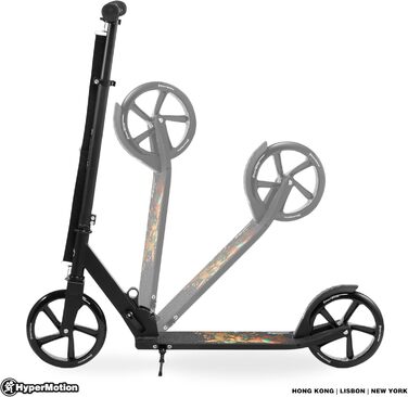 Дитячий алюмінієвий самокат HyperMotion Vibe, складаний, для дітей від 7 років і підлітків, до 100 кг, регульована висота керма, колеса 200 мм, підшипники ABEC-7