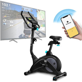 Велотренажер Bluefin Fitness Tour FIT для дому, магнітний, з пульсометром, LCD-дисплеєм, Kinomap, чорний