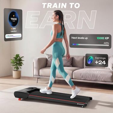 Бігова доріжка Sportstech WalkingPad для дому з нахилом до 9% - 1-6 км/год, додаток, лічильник кроків, компактна, до 120 кг