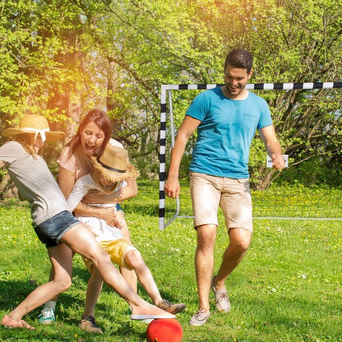 Футбольні ворота XXL Relaxdays для саду, для дітей і дорослих, металеві, великі, 200x300x90 см, білі-чорні