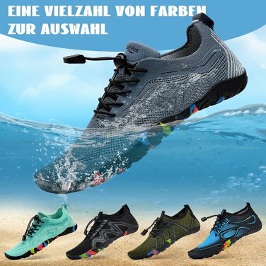 Водні шкарпетки WateLves для плавання, серфінгу та водних видів спорту. Швидка сушка, дихаючі, для жінок та чоловіків, розмір 36-48 EU, сірі та сині кольори.