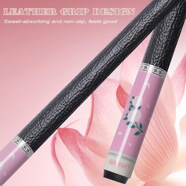 Професійний більярдний кий CUEELF 147.3 см, канадський клен, 21 oz, рожевий/чорний