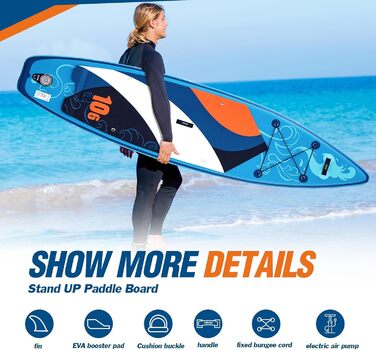 Надувний SUP борд Zupapa 366см/320см (320см) з аксесуарами | Stand Up Paddle Board (SUP) та каяк-сидіння | Чорно-біло-сірий, блакитно-біло-помаранчевий