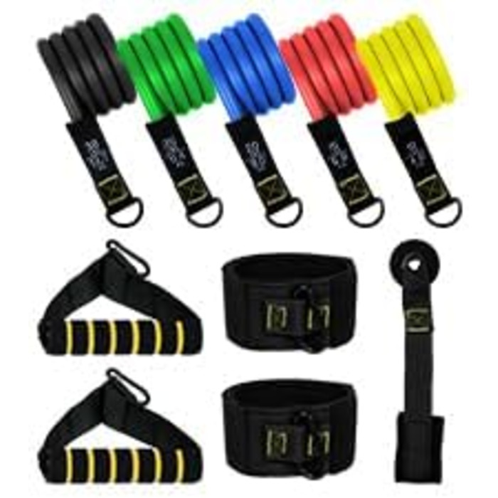 Набір еластичних стрічок Abahub для фітнесу: повне обладнання для тренувань вдома (100LB)