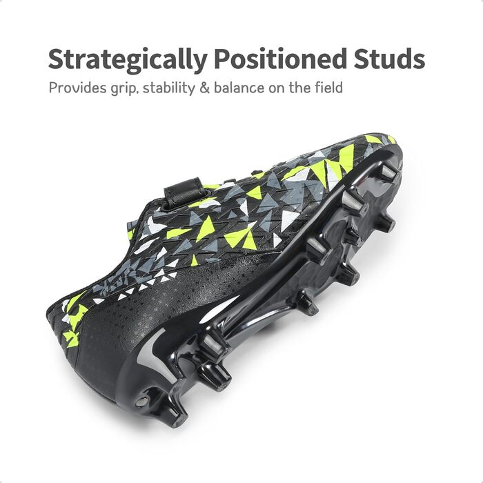 Дитячі футбольні бутси DREAM PAIRS для хлопчиків та дівчаток. Зручні, дихаючі футбольні кросівки для залу та вулиці. Розмір 28.5 EU, чорний/неонові зелений.