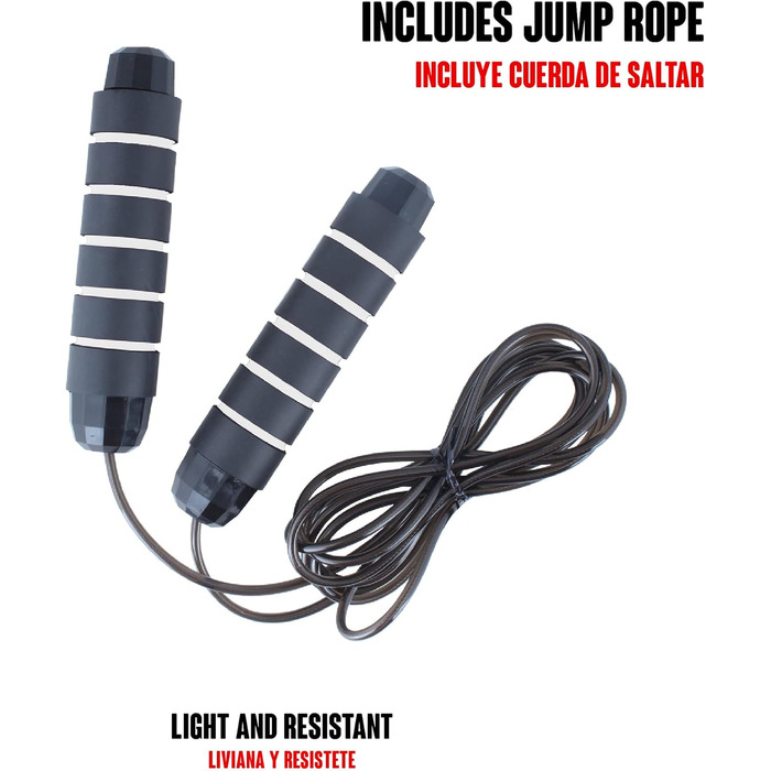 Набір для тренувань Calma Dragon 2 в 1: ролер для пресу та скакалка. Домашній фітнес-зал. Чорний колір