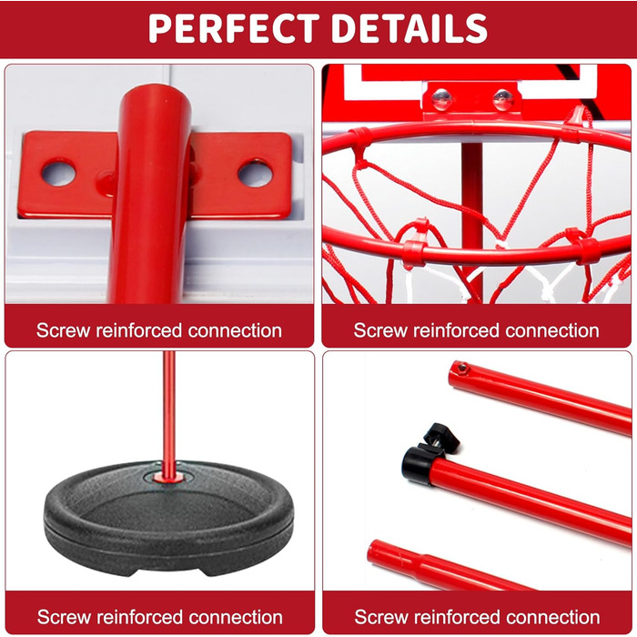 Дитячий баскетбольний кошик для вулиці та дому, регульована висота 50-150 см, комплект з м'ячами та сітками