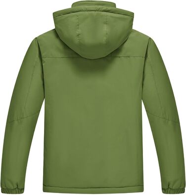 Чоловіча зимова куртка YSENTO, водонепроникна, тепла флісова підкладка, софтшелл, дихаюча, для катання на лижах та сноуборді з капюшоном (L, Зелений)