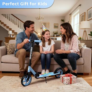 Самокат FREEDARE Cityroller складний для дітей та дорослих, колеса 200мм, до 100кг, блакитний