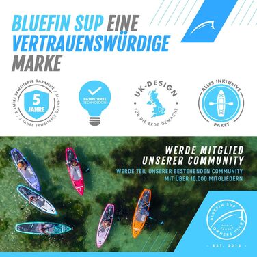 Надувна SUP-дошка Bluefin Cruise 6'' з веслом із фібраскла, сидінням-каяк та повним комплектом аксесуарів