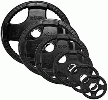 Олімпійський гумовий диск Body Solid 15 кг з 4 ручками ORTK