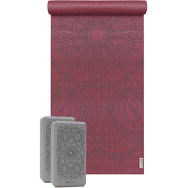 Йога-набір Yogistar Starter Lotus Mandala: килимок + 2 блоки, бордо