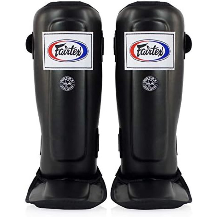 Захисні щитки для гомілки Fairtex SP3 для тайського боксу, подвійна амортизація, чорні, розмір M