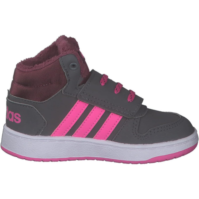 Кросівки Adidas Hoops Mid 2.0 для дітей (22 EU, сірий, рожевий, чорний)