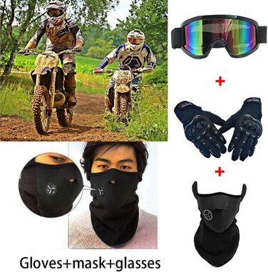 Шолом мотокросовий унісекс, повний захист обличчя, для мотогонщиків, MTB, ATV, картинг, скутер, квадроцикл, дорослий, червоний, розмір M (54~55 см)