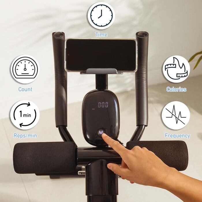 Складана регульована лава для преса та м'язів Cecotec Drumfit: з LCD-дисплеєм, 2 рівня нахилу, м'якими підкладками, макс. вага 130 кг