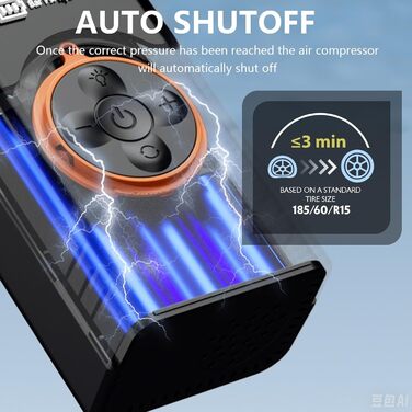 Електричний компресор LOVPIS для велосипеда, авто, мотоцикла, м'ячів (150PSI, 4000mAh)