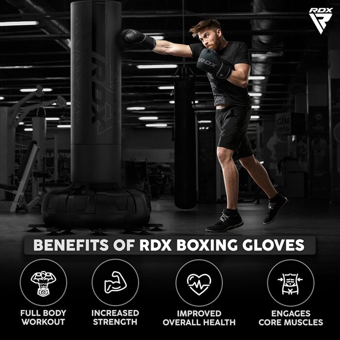 Боксерські рукавички RDX KARA з Maya Hide для муай-тай, кікбоксингу, MMA, спарингів та тренувань, чоловічі й жіночі, чорні, розміри 8-18oz
