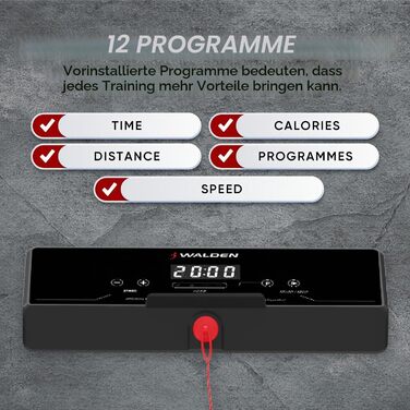 Електрична бігова доріжка Walden F2800 складана — Walking Pad для дому та офісу, мотор 2.5 к.с., швидкість 1-10 км/год, 12 програм, LCD-дисплей, для фітнесу та схуднення