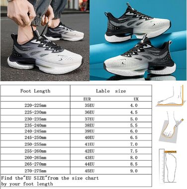 Спортивне взуття для жінок та чоловіків: кросівки для бігу, фітнесу, прогулянок та повсякденного носіння. Розміри 35-45 EU (44 EU, чорний, білий, сірий)