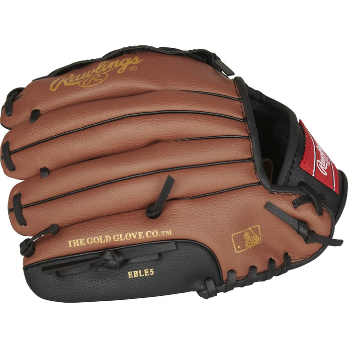 Дитяча бейсбольна рукавичка Rawlings Players Series для т-болу, права рука, розмір 9-11,5'' (26,7 см), для дітей 6-8 років, темно-коричнева/чорна