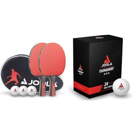 Набір для настільного тенісу JOOLA Duo Carbon 2: ракетки (2 шт) + м'ячі (3 шт) + чохол + м'ячі Tournament 40+ мм