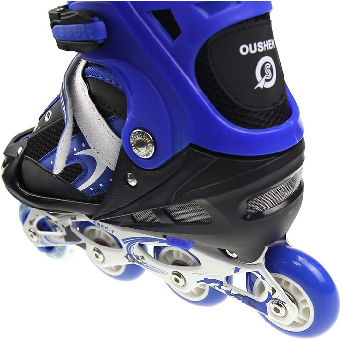 Дитячі ролики-кольоротки, регульовані, 3-в-1, для дівчаток та хлопчиків, розмір 31-38, блакитні