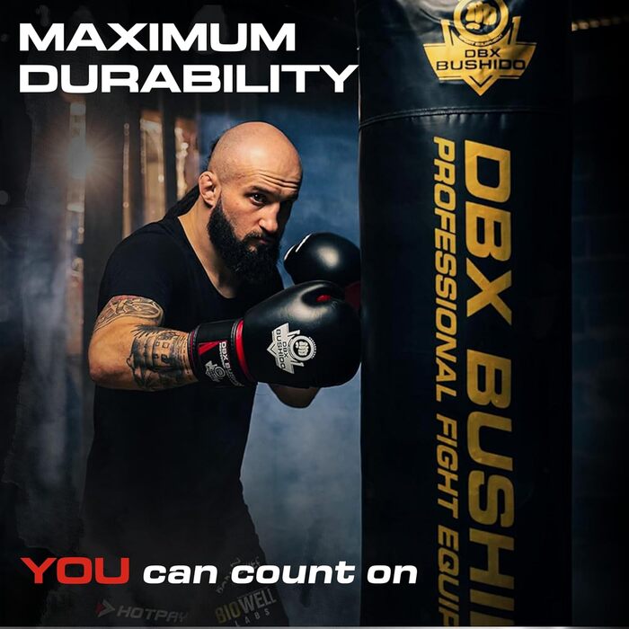 Боксерський мішок DBX BUSHIDO SPORT 130 см, 60 кг, наповнений гумовою крихтою, для боксу та кікбоксингу