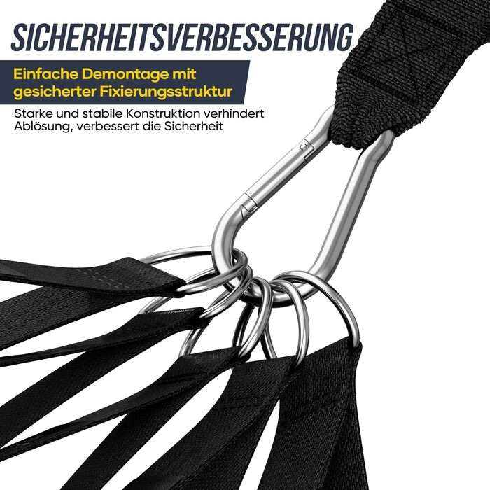 Набір еластичних стрічок для фітнесу Fokky Fitnessbänder Resistance Bands Set, 5 стрічок різної міцності, з анкерами для дверей, ручками та кігтями, для пілатесу, силових тренувань, чорний, червоний, синій, зелений, жовтий