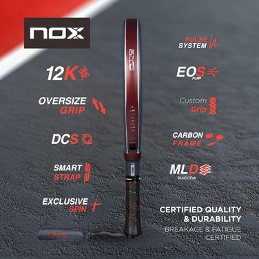 Падель ракетка Nox AT10 Genius 12K 360-375 г Агустін Тапія