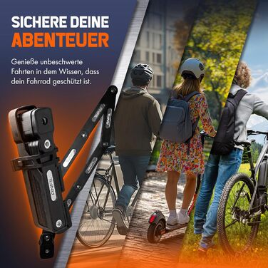 Замок для велосипеда складний, карбонової сталі, висока безпека з кріпленням - Оригінал (з замком)