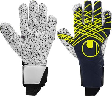Воротарські рукавички Uhlsport Prediction Supergrip+ Finger Surround для дітей і дорослих, розмір 10.5, сині/білі/жовті, для футболу