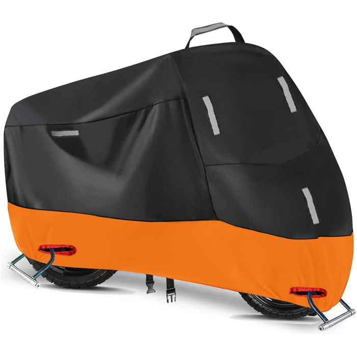 Водонепроникний чохол для мотоцикла Motorrad Abdeckplane 300D, XL (230x90x125cm) з 5 світловідбиваючими смугами, 2 отворами для замка та сумкою