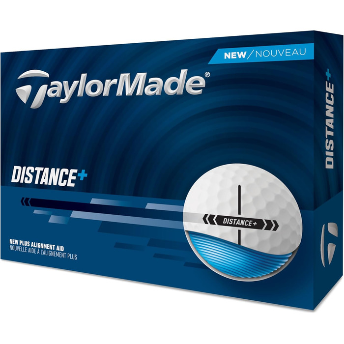 Гольф-м'ячі TaylorMade Distance+ 2025, білі, універсальний розмір