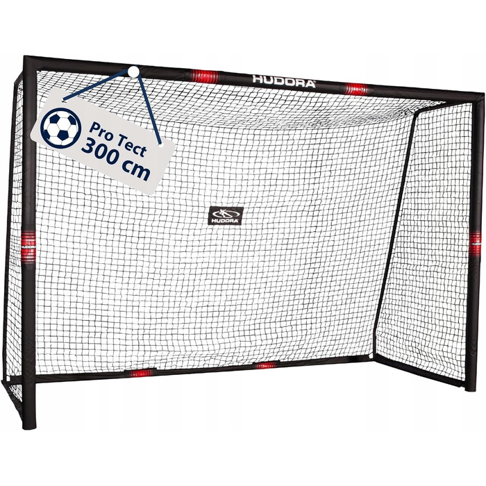 Футбольні ворота Hudora Pro Tect 3x2м, переносні (300x200 см) + сітка та кілки для кріплення