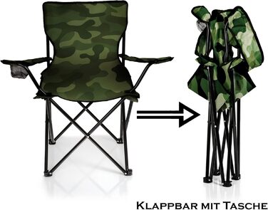 Крісло для риболовлі BigDean 2X - складане, з підстаканником та сумкою (камуфляж)