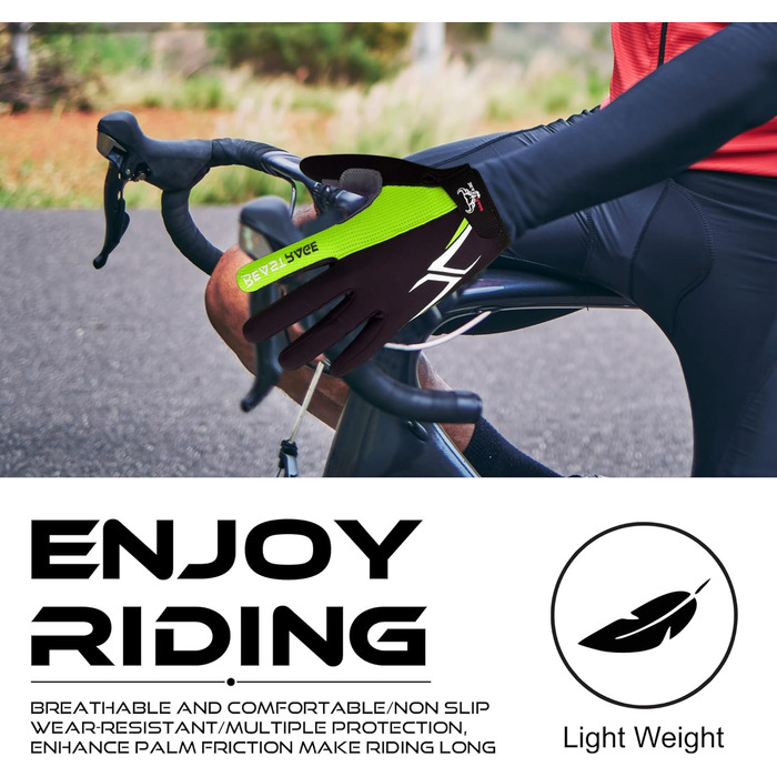 Велосипедні рукавички Beat Rage для чоловіків та жінок, повні пальці, гелеві, антиковзкі, амортизуючі, для важкої атлетики, фітнесу, MTB, (S, повний палець)
