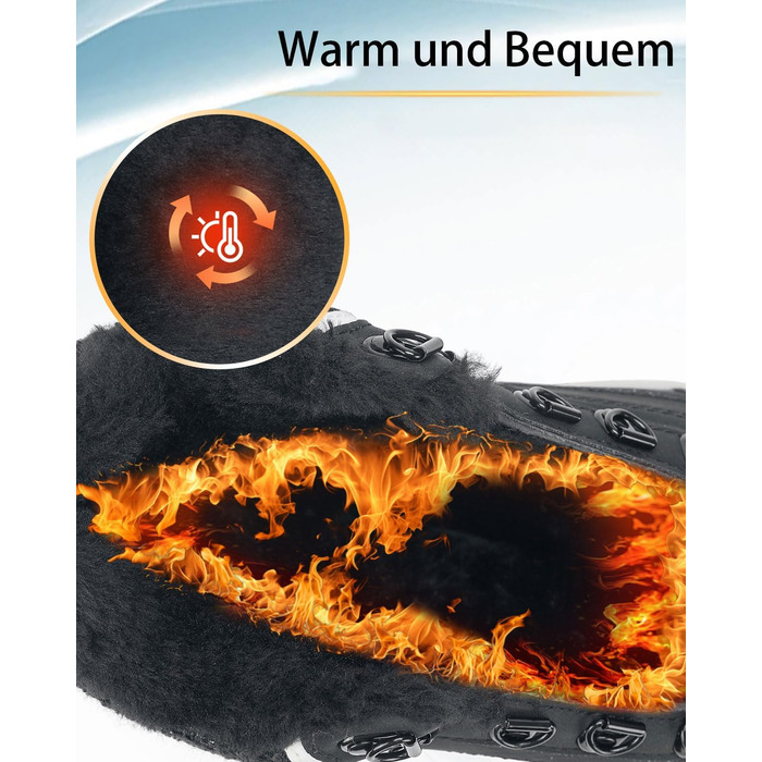 Зимові черевики жіночі, снігоступи, антиковзаючі, зимові черевики 37-42 EU (41 EU, Чорний)