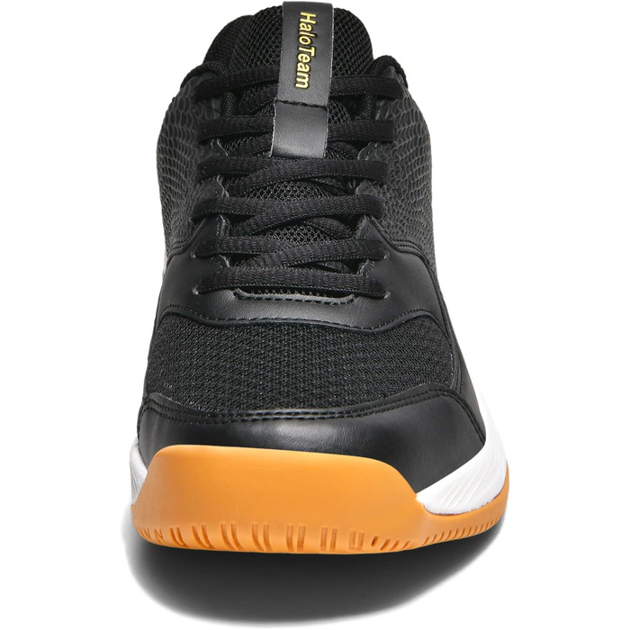 Чоловічі тенісні кросівки HaloTeam: мода, зчеплення, легкість, дихання. Ідеальні для бадмінтону, сквошу, волейболу. Розміри 38-45. Колір: чорний, золотий. Модель 5803