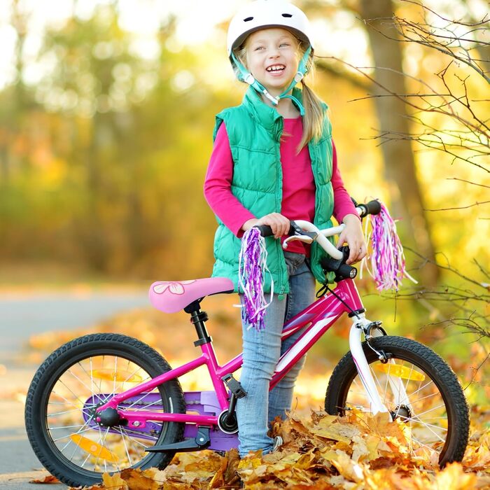 Дитячий велосипедний сідло – м'яке та водонепроникне сідло для хлопчиків/дівчаток – антиковзне покриття, широке велосипедне крісло Dual Shock для 12, 14, 16, 18, 20 дюймових гірських велосипедів, Чорний/Червоний (Великий рожевий квітка)