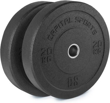 Бамперні диски CAPITAL SPORTS Renit 2x20 кг, 50,4 мм, гумові, алюмінієвий сердечник для штанги