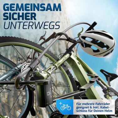 Замок для велосипеда складний 120см, протиугінний з кабельним замком - висока безпека, з кріпленням - ідеально для електровелосипеда