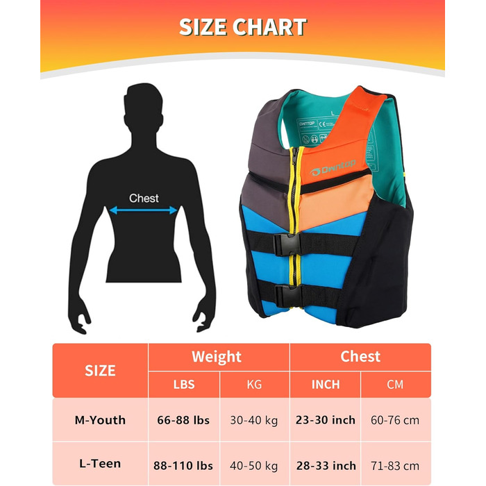 Шолом для плавання Owntop для дітей та юнаків, регульована жилет, унісекс, безпечні застібки для SUP, каякінгу, риболовлі, вітрильного спорту, багатокольоровий