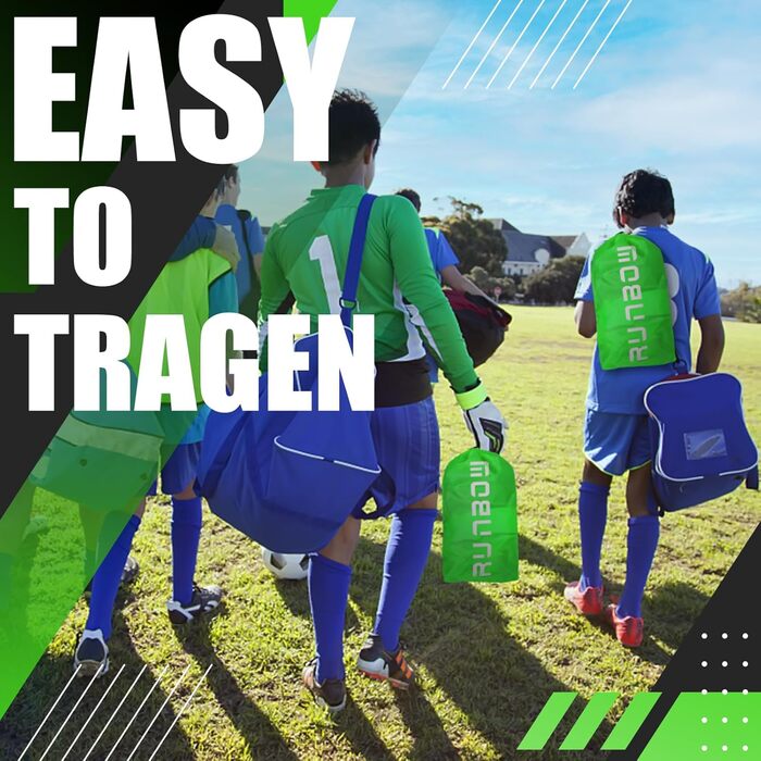 Ворота для футболу RUNBOW для дітей, портативні, для двору, дитяче тренування, з сумкою для перенесення, 2,7 x 1,5 м (зелені)