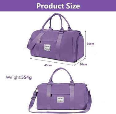 Спортивна сумка Flintronic: дорожня сумка, містка для подорожей, з відділенням для взуття та мокрих речей, водонепроникна, для чоловіків та жінок, чорна (#3 фіолетовий)