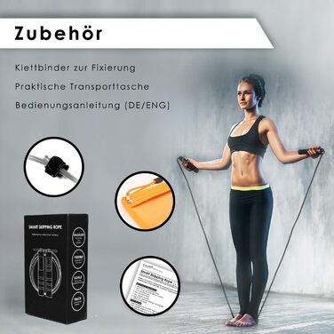 Скакалка Eqofit Speed Rope з лічильником, для кросфіту, HIIT, домашніх тренувань, підрахунок стрибків і калорій, фіолетово-оранжева
