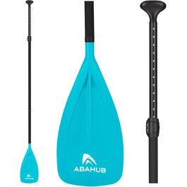 Весло для SUP Abahub, 3-секційне, телескопічне, 173-213 см, алюмінієве з PU-покриттям, пластикове лезо, для сапборду, серфінгу, каякінгу, чорне/синє/зелене/помаранчеве/жовте/бірюзове